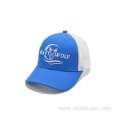 Blue cotton mesh trucker hat